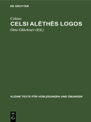 cover image of Celsi alēthēs logos